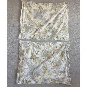 POTTERY BARN Standard Pillow Shams Set Of 2 Floral Cotton Botanical Sage Green